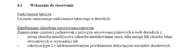 Wskazania wg ChPL