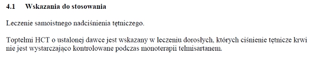Wskazania wg ChPL