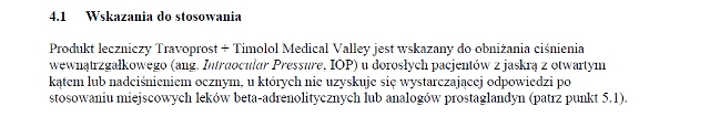 Wskazania wg ChPL
