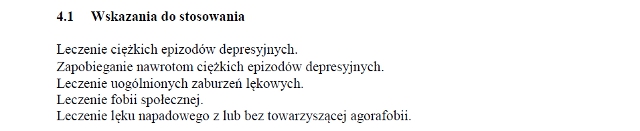 Wskazania wg ChPL