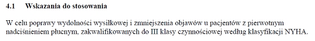Wskazania wg ChPL