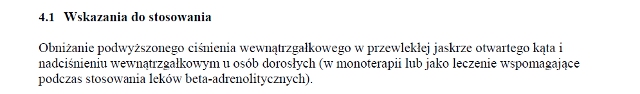 Wskazania wg ChPL