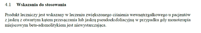 Wskazania wg ChPL