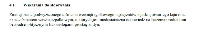 Wskazania wg ChPL