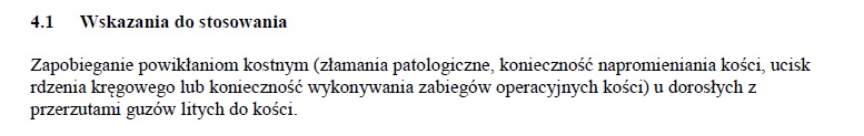 Wskazania wg ChPL