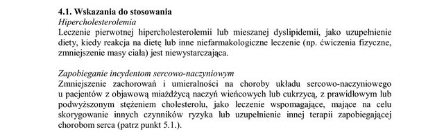 Wskazania wg ChPL