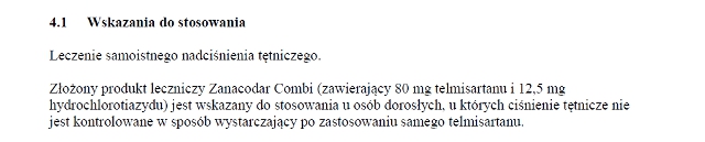 Wskazania wg ChPL