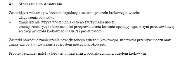 Wskazania wg ChPL