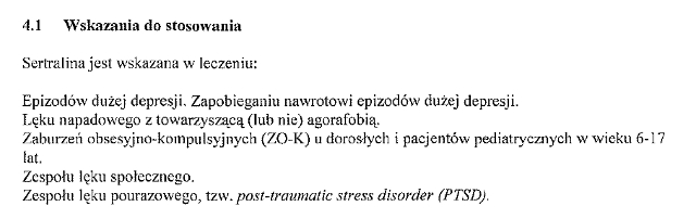 Wskazania wg ChPL