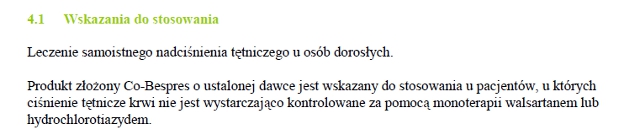 Wskazania wg ChPL